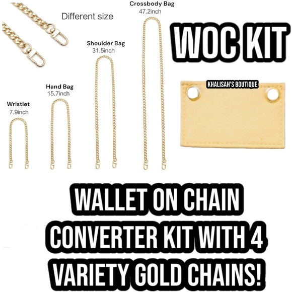 Louis Vuitton Accessories - WOC Conversion Kit 4 Variety Gold CHAINS STRAP REPLACEMENT FOR Chanel, YSL, & LV